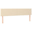 sengegavl med LED-lys 160x5x78/88 cm stof cremefarvet
