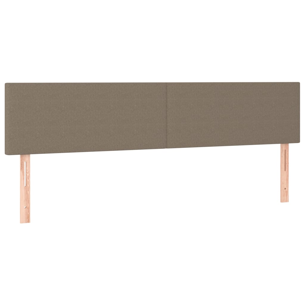 sengegavl med LED-lys 180x5x78/88 cm stof gråbrun
