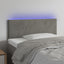 sengegavl med LED-lys 80x5x78/88 cm velour lysegrå