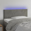 sengegavl med LED-lys 90x5x78/88 cm fløjl lysegrå