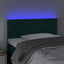 sengegavl med LED-lys 90x5x78/88 cm fløjl mørkegrøn
