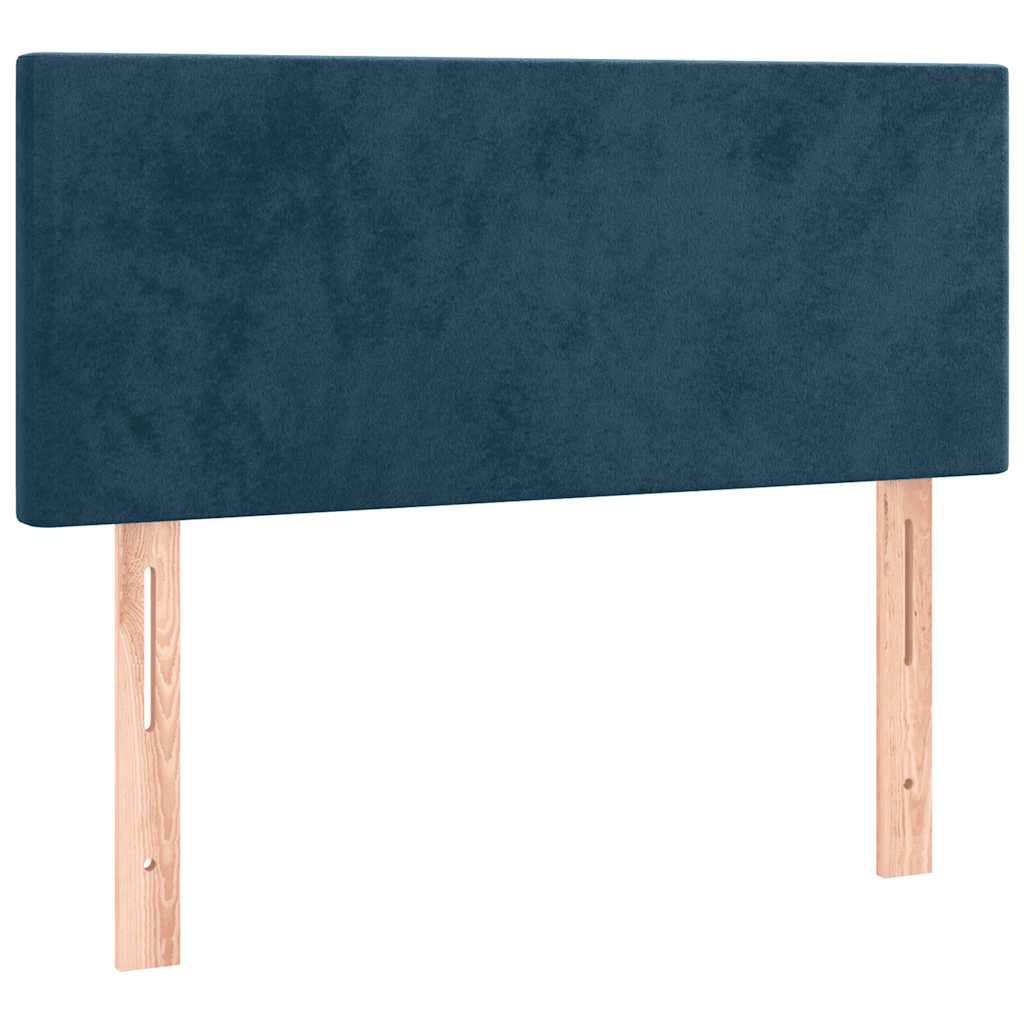 sengegavl med LED-lys 90x5x78/88 cm fløjl mørkeblå
