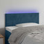 sengegavl med LED-lys 100x5x78/88 cm fløjl mørkeblå