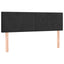sengegavl med LED-lys 144x5x78/88 cm fløjl sort