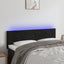 sengegavl med LED-lys 144x5x78/88 cm fløjl sort