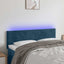 sengegavl med LED-lys 144x5x78/88 cm fløjl mørkeblå