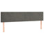 sengegavl med LED-lys 160x5x78/88 cm velour mørkegrå