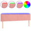 sengegavl med LED-lys 160x5x78/88 cm velour lyserød