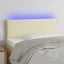sengegavl med LED-lys 100x5x78/88 cm kunstlæder cremefarvet