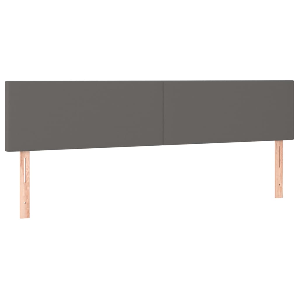 sengegavl med LED-lys 160x5x78/88 cm kunstlæder grå