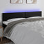 sengegavl med LED-lys 180x5x78/88 cm kunstlæder sort