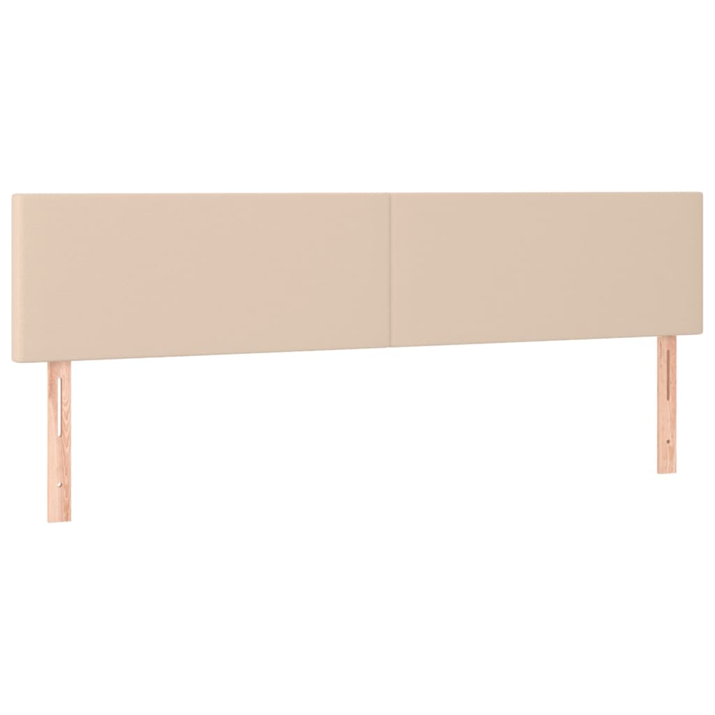 sengegavl med LED-lys 180x5x78/88cm kunstlæder cappuccinofarvet