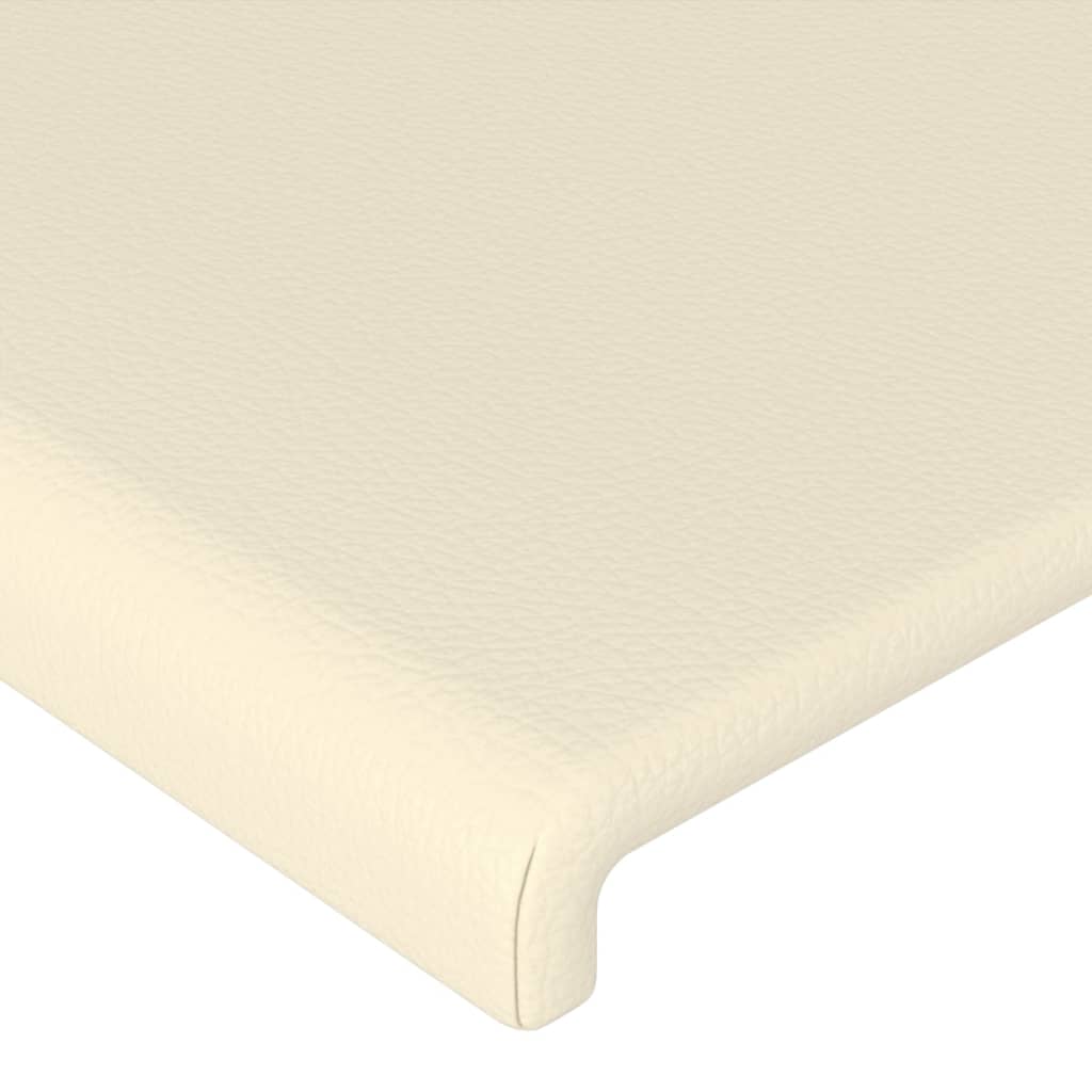 sengegavl med LED-lys 200x5x78/88 cm kunstlæder cremefarvet