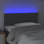 sengegavl med LED-lys 80x5x78/88 cm stof mørkegrå