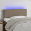 sengegavl med LED-lys 90x5x78/88 cm stof gråbrun