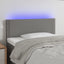 sengegavl med LED-lys 100x5x78/88 cm stof mørkegrå