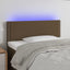 sengegavl med LED-lys 100x5x78/88 cm stof mørkebrun
