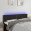 sengegavl med LED-lys 144x5x78/88 cm stof sort