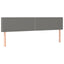 sengegavl med LED-lys 180x5x78/88 cm stof mørkegrå