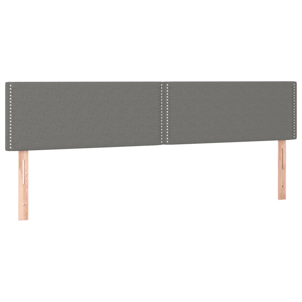sengegavl med LED-lys 180x5x78/88 cm stof mørkegrå