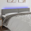 sengegavl med LED-lys 180x5x78/88 cm stof mørkegrå