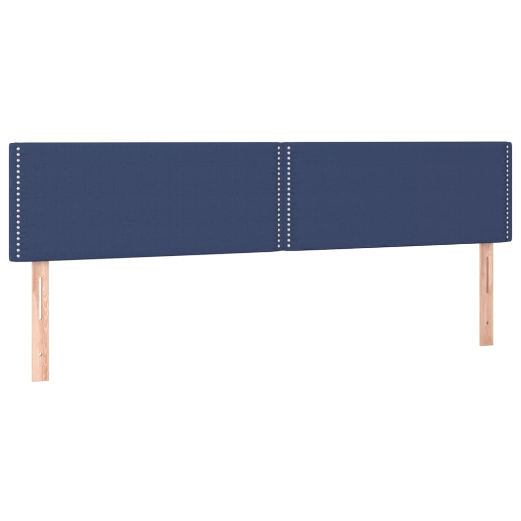 sengegavl med LED-lys 180x5x78/88 cm stof blå