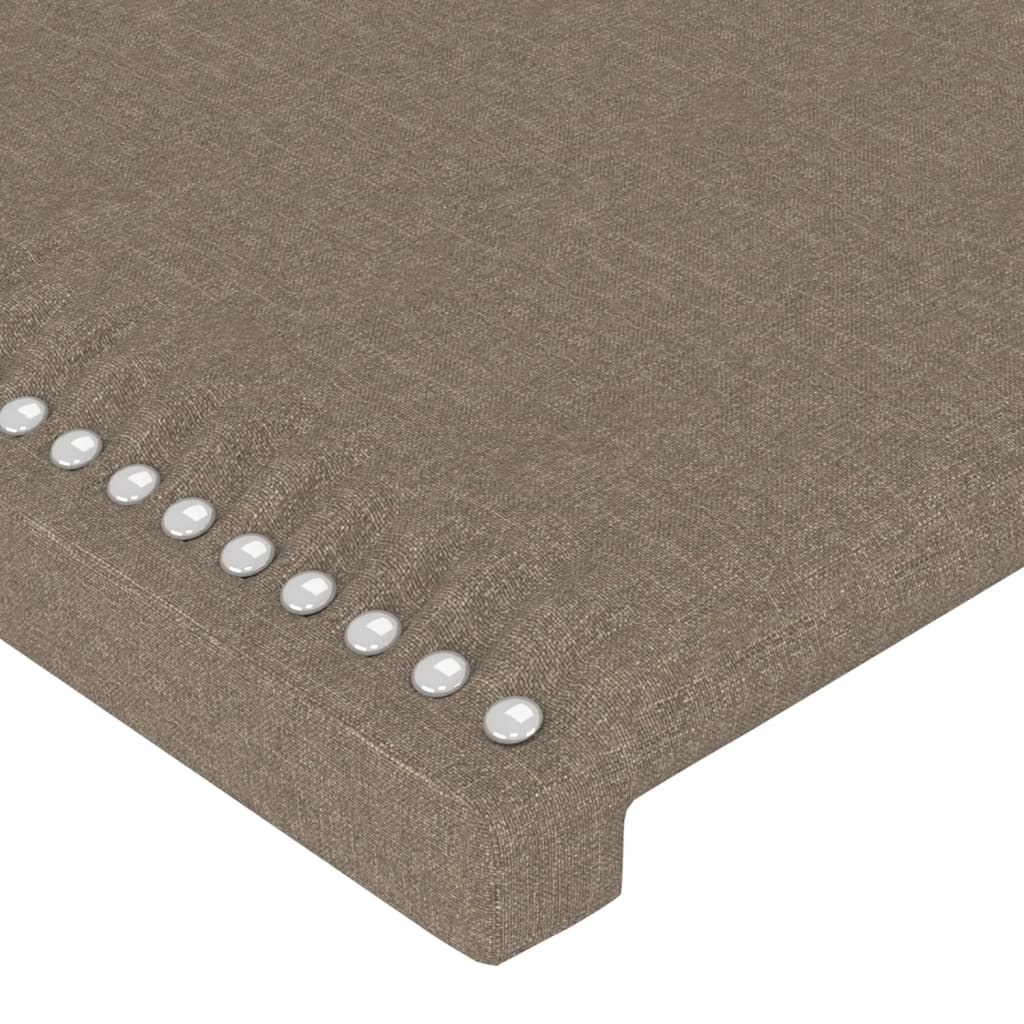 sengegavl med LED-lys 200x5x78/88 cm stof gråbrun