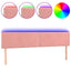 sengegavl med LED-lys 160x5x78/88 cm velour lyserød