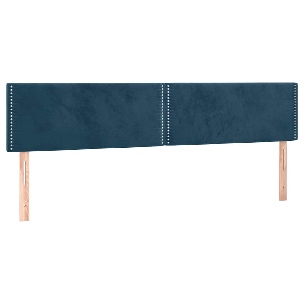 sengegavl med LED-lys 180x5x78/88 cm fløjl mørkeblå