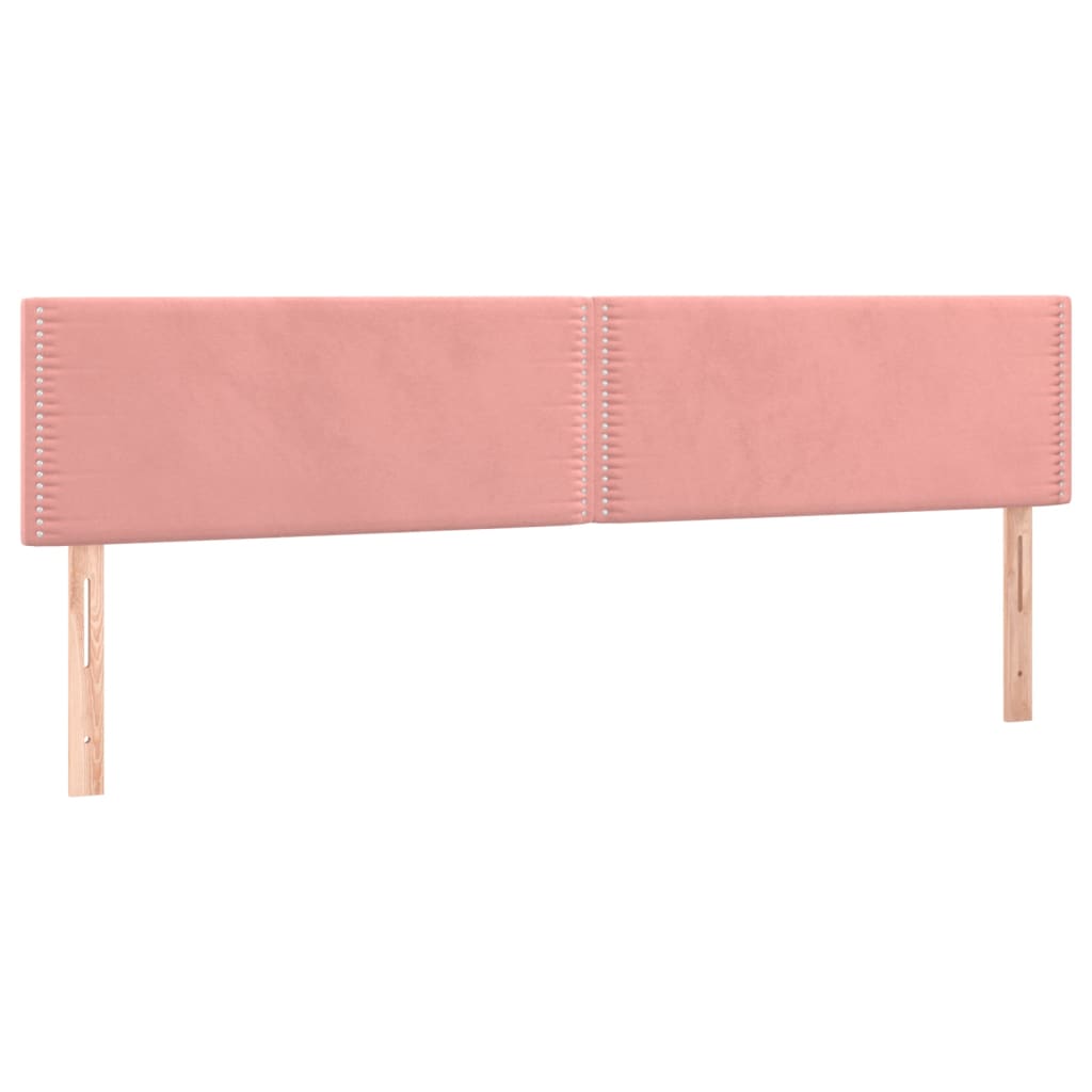 sengegavl med LED-lys 180x5x78/88 cm fløjl lyserød