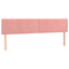sengegavl med LED-lys 200x5x78/88 cm velour lyserød