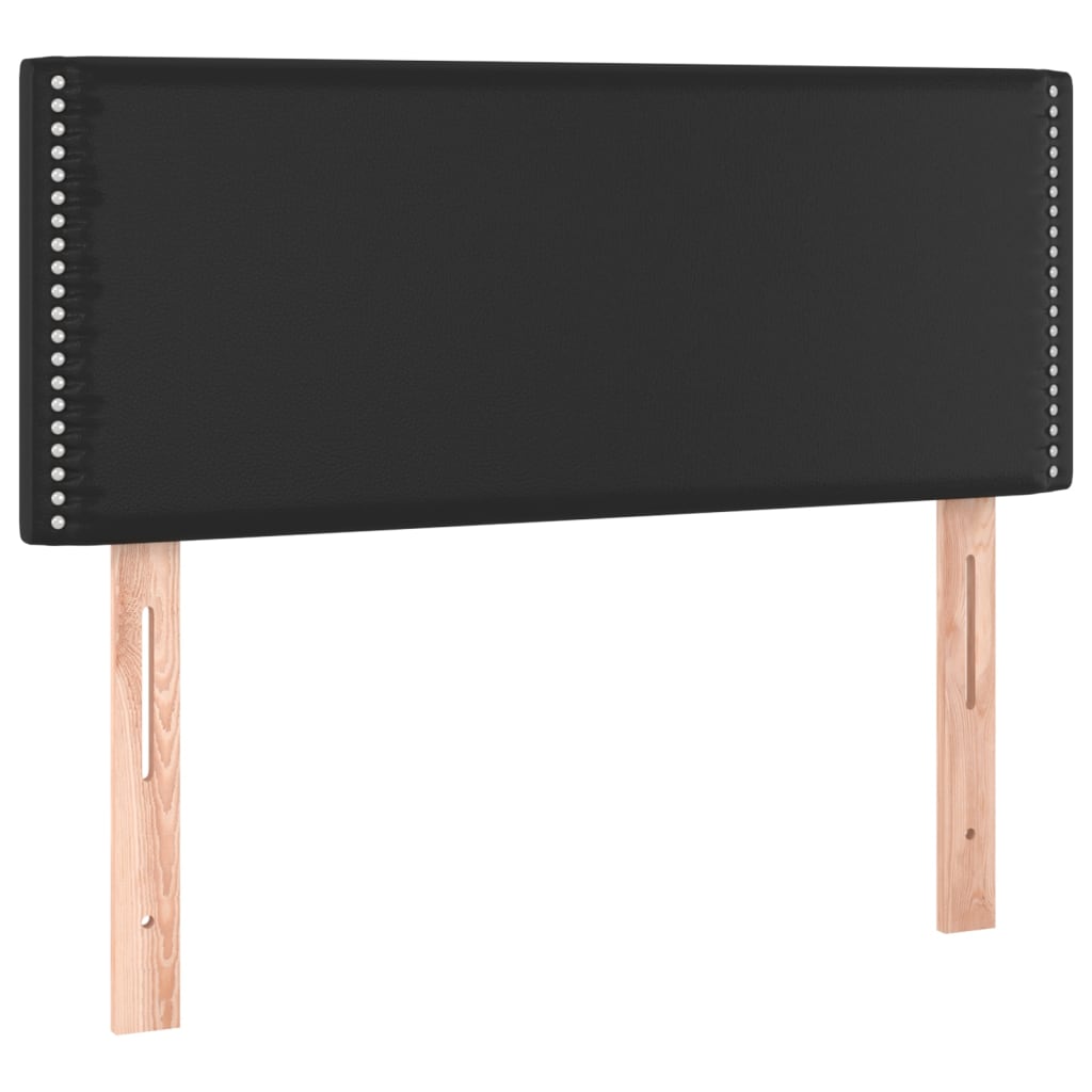 sengegavl med LED-lys 90x5x78/88 cm kunstlæder sort