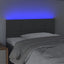 sengegavl med LED-lys 80x5x78/88 cm stof mørkegrå