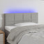 sengegavl med LED-lys 90x5x78/88 cm stof lysegrå