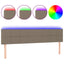 sengegavl med LED-lys 180x5x78/88 cm stof gråbrun