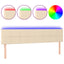 sengegavl med LED-lys 180x5x78/88 cm stof cremefarvet
