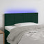 sengegavl med LED-lys 80x5x78/88 cm velour mørkegrøn
