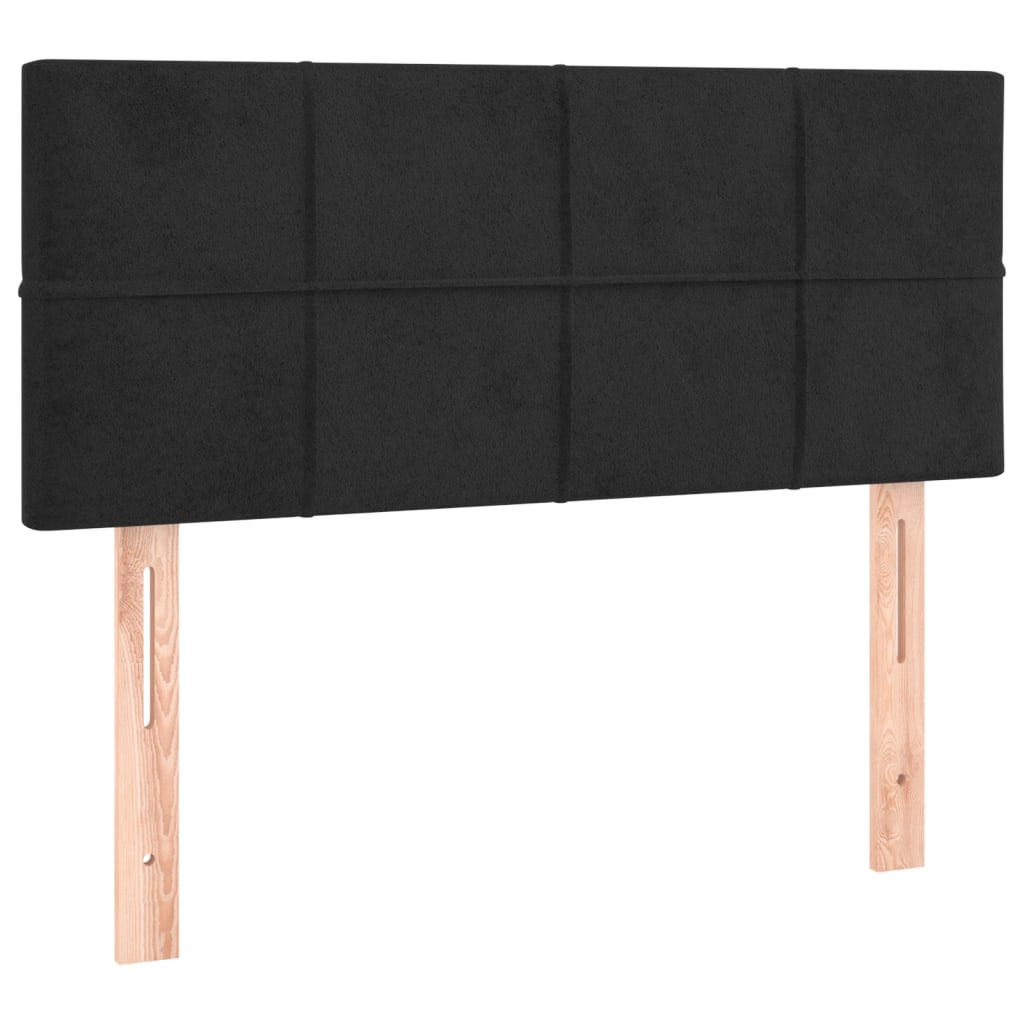 sengegavl med LED-lys 100x5x78/88 cm fløjl sort