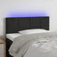 sengegavl med LED-lys 100x5x78/88 cm fløjl sort