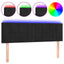 sengegavl med LED-lys 144x5x78/88 cm fløjl sort