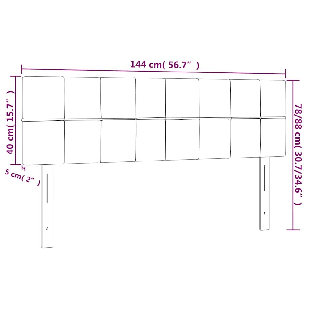 sengegavl med LED-lys 144x5x78/88 cm fløjl mørkegrøn