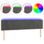 sengegavl med LED-lys 160x5x78/88 cm velour mørkegrå