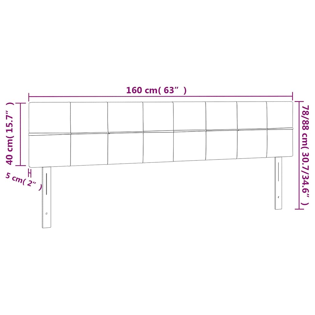 sengegavl med LED-lys 160x5x78/88 cm fløjl mørkegrøn