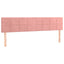 sengegavl med LED-lys 180x5x78/88 cm fløjl lyserød