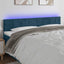 sengegavl med LED-lys 200x5x78/88 cm fløjl mørkeblå