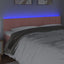 sengegavl med LED-lys 200x5x78/88 cm velour lyserød