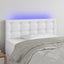 sengegavl med LED-lys 80x5x78/88 cm kunstlæder hvid