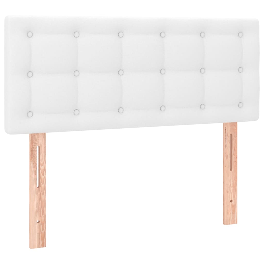 sengegavl med LED-lys 90x5x78/88 cm kunstlæder hvid