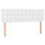 sengegavl med LED-lys 144x5x78/88 cm kunstlæder hvid