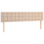 sengegavl med LED-lys 160x5x78/88cm kunstlæder cappuccinofarvet